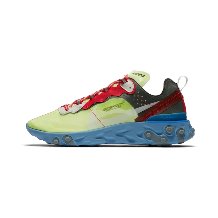 Nike React Element 87 Undercover “Volt / Black / White / University Red” (BQ2718-700)