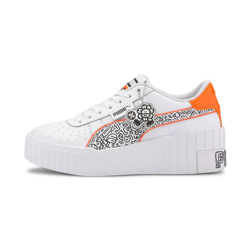 Puma Cali Wedge Mr. Doodle (W) Puma White/Puma Black-Dragon Fire (374210-01)