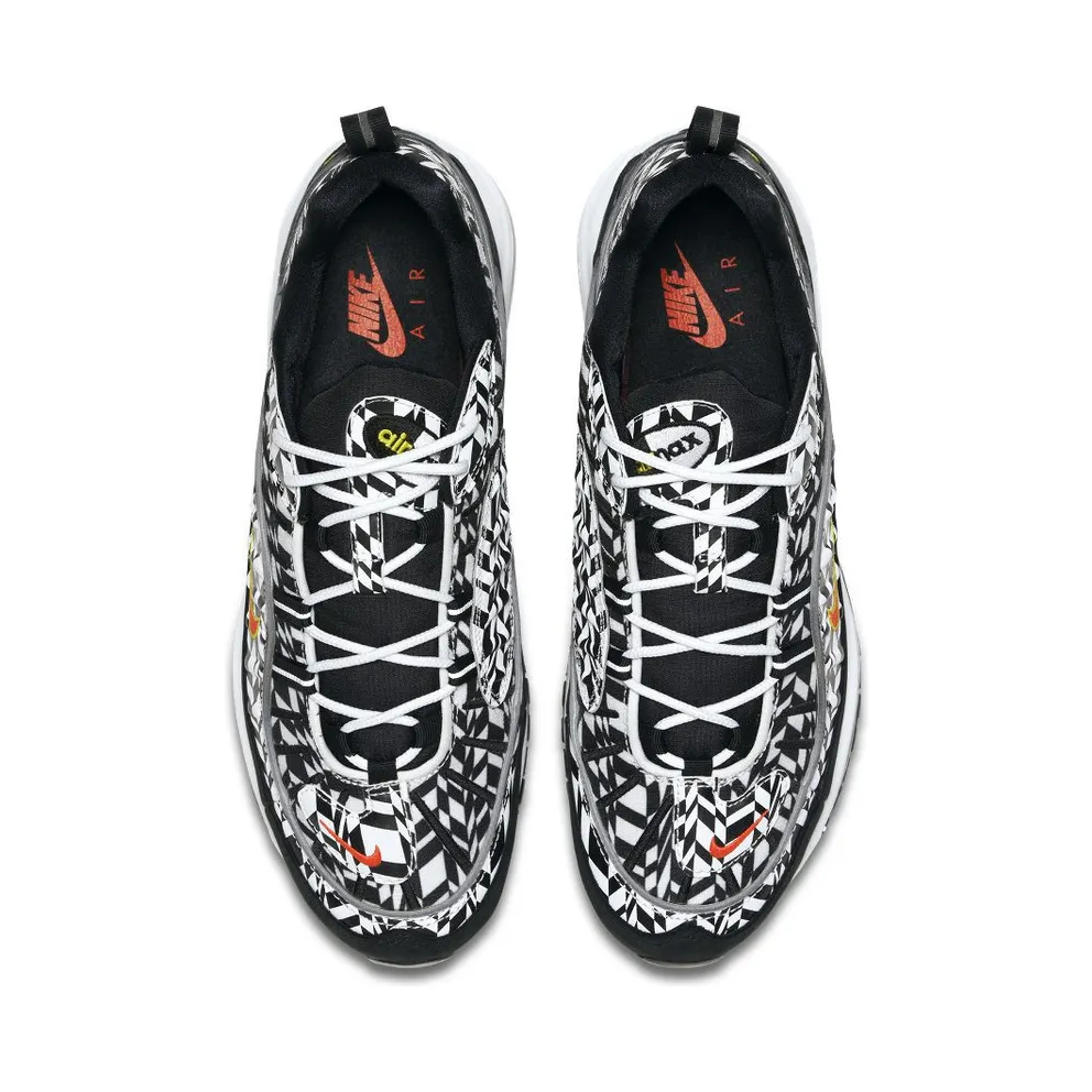 Nike Air Max 98 AOP Black White/Team Orange-Black (AQ4130-100)