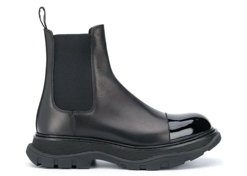 Alexander McQueen Shiny Toecap Chelsea Boot Black (610814WHZ821000)