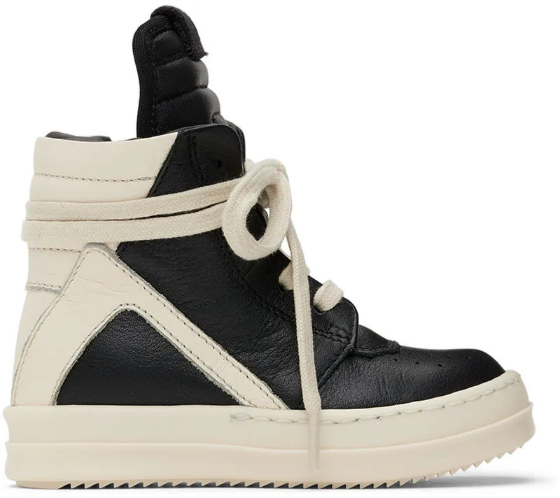 Rick Owens Baby Off-White Geobasket Sneakers (BG02B5896 LMU 02B BG)