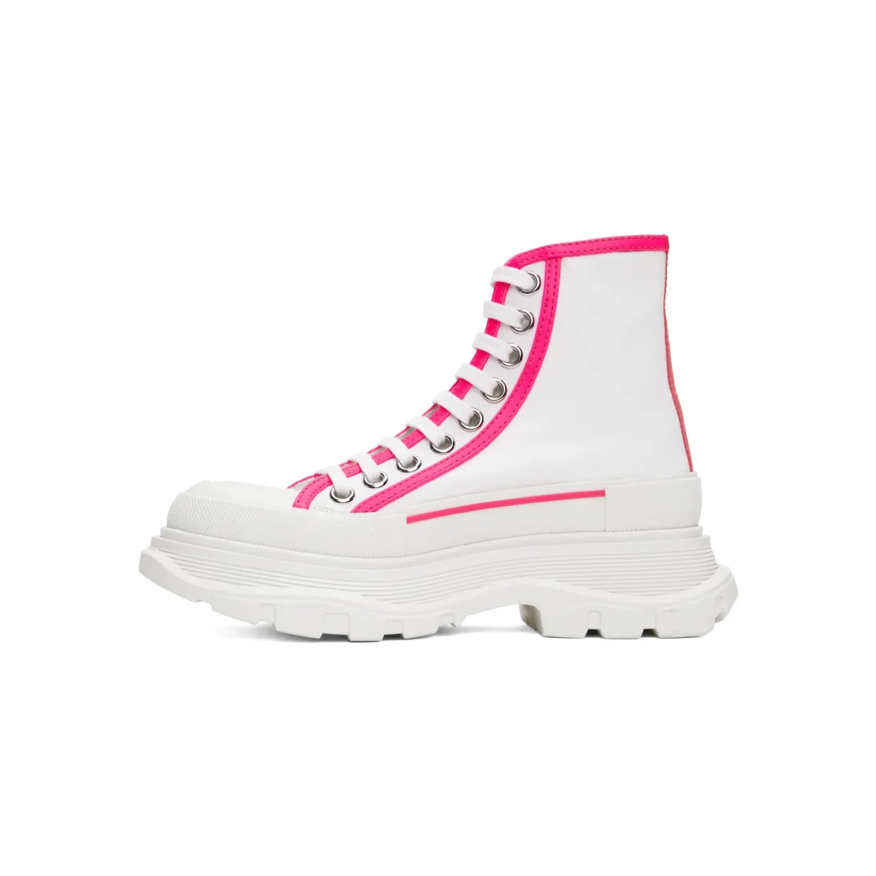 Alexander McQueen White Tread Slick High Sneakers (697082W4MV5) (3)