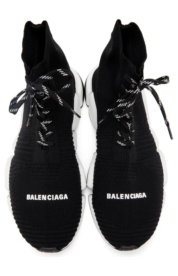 Balenciaga Black Lace-Up Speed 2.0 Sneakers (617258 W2DB2) (5)