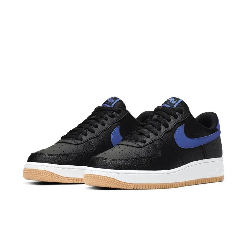 Nike Air Force 1 Low Black Royal Gum Black/White-Gum Medium Brown-Game Royal (CI0057-001)