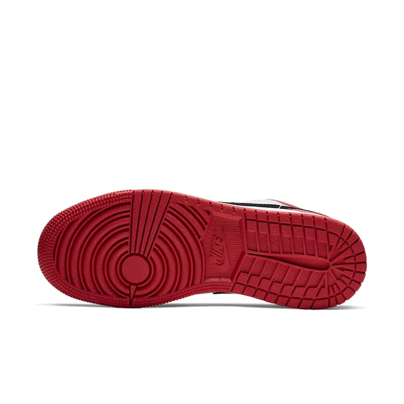 Jordan 1 Low Black Toe (GS) White/Black-Gym Red (553560-116)