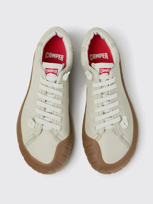 Camper Peu Path+ Smooth Leather Slip-On with Elastic Laces Beige (K201940-013PEUPATH+0)