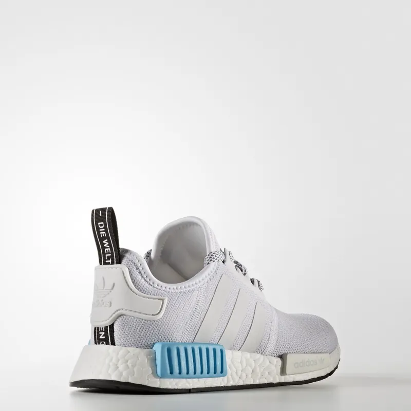 adidas NMD R1 Bright Cyan (Youth) White/White/Bright Cyan (S80207)