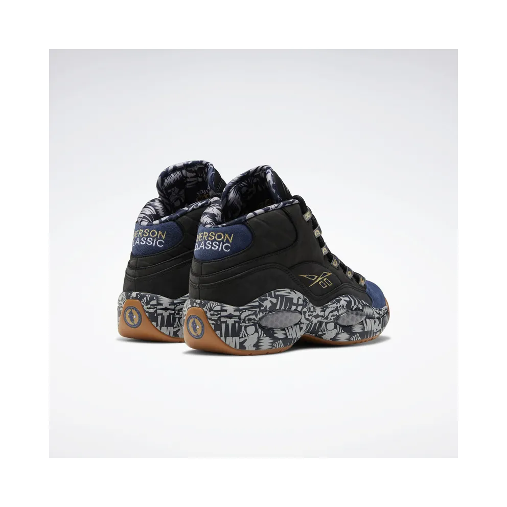Reebok Question Mid Iverson Classic Black/Collegiate Navy-Solid Grey (Other Brands Reebok)