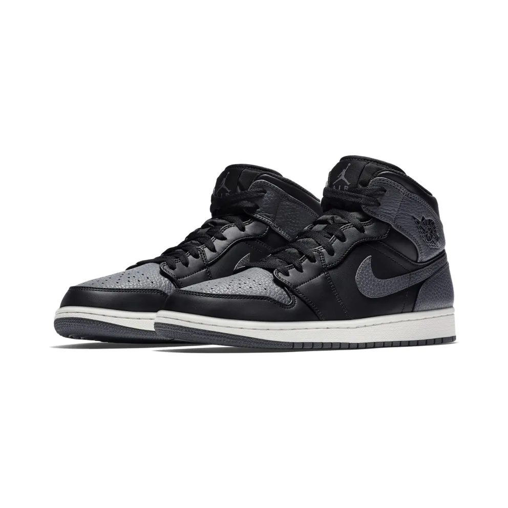 Jordan 1 Retro Mid Black Dark Grey Black/Summit White-Dark Grey (554724-041)