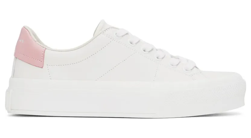Givenchy White & Pink City Sneakers (BE0027E19U149)