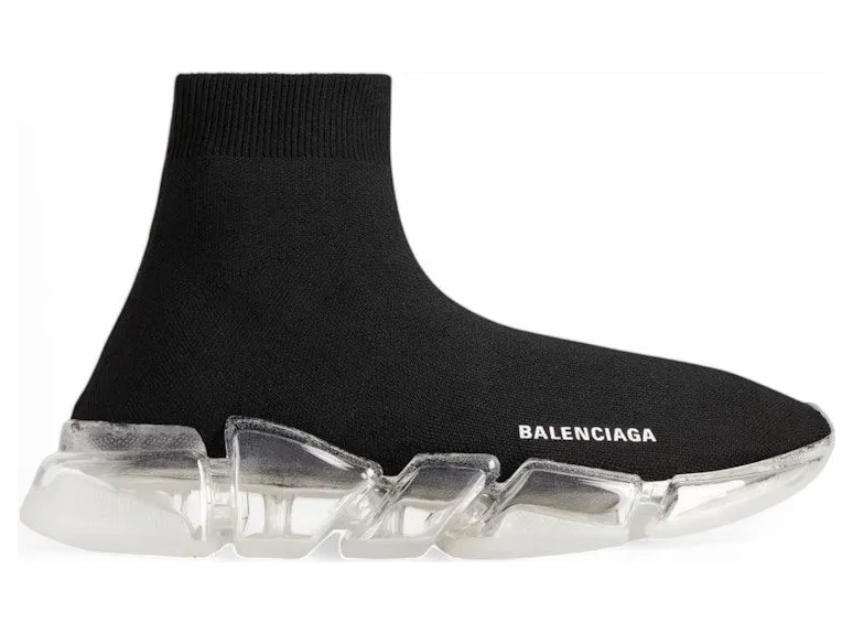 Balenciaga Speed 2.0 Clear Sole Black White (617239 W2DC4 1090)