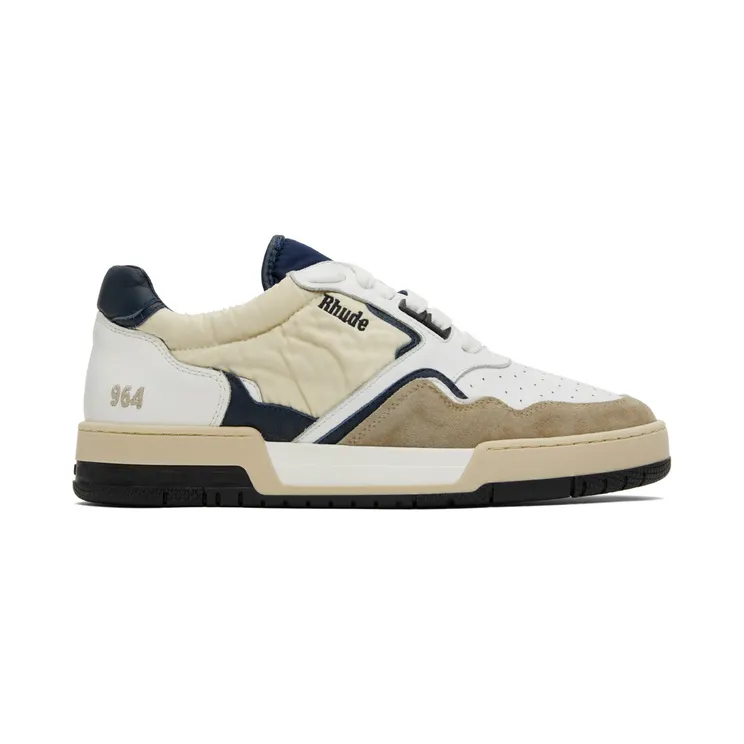 Rhude White & Navy Racing Sneakers (RHPF22FO02178811)