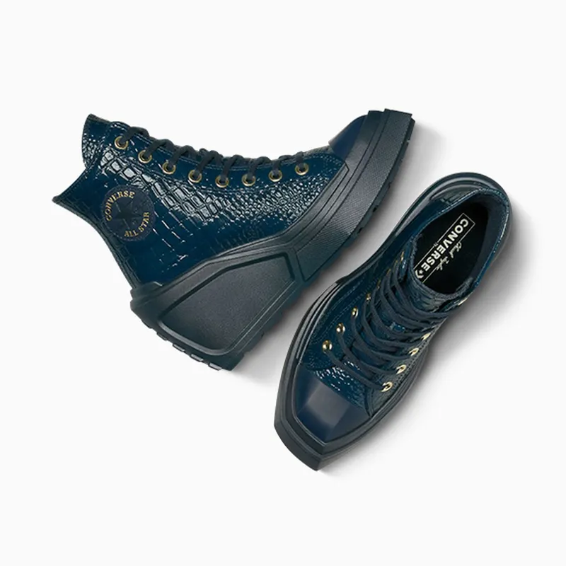 Converse Chuck 70 De Luxe Wedge Platform Leather Into The Void/Gold (A10037C)