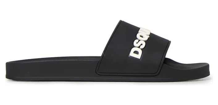 Dsquared2 Logo Pool Slides Black White Black (FFM002317205013)