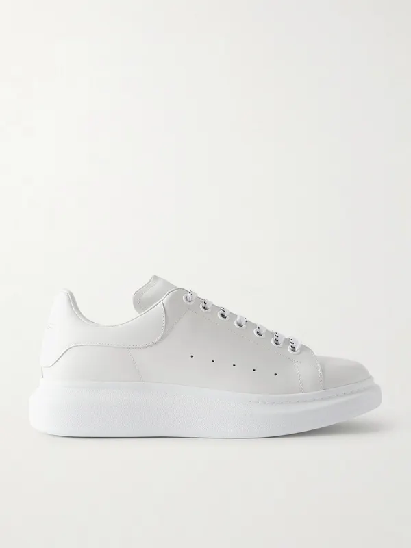 Mcqueen Exaggerated-Sole Leather Sneakers White (553680WIAIG)