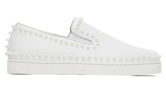 Christian Louboutin White Pik Boat Sneakers (3130444)