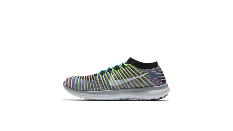 Nike Free RN Motion Flyknit Multi-Color Black/White-Racer Blue (834584-006)