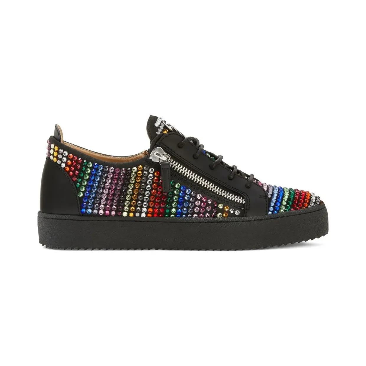 Giuseppe Zanotti Frankie Strass mit doppeltem Reißverschluss “Black” (RU20046001)
