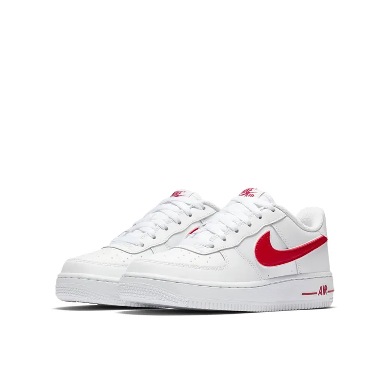 Nike Air Force 1 Low White Gym Red (GS) White/White-Gym Red (AV6252-101)