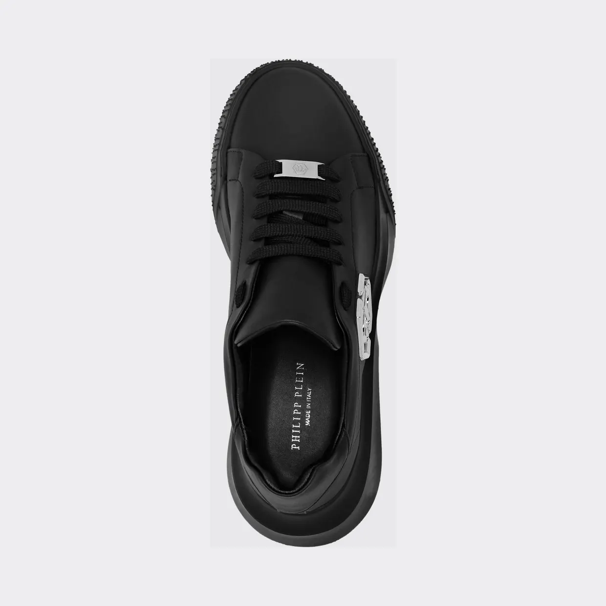 Philipp plein Smooth Leather Low-Top Sneakers with Monogram and Hexagon Logo Black 1 (UABSUSC0348PLE075N0202) (3)