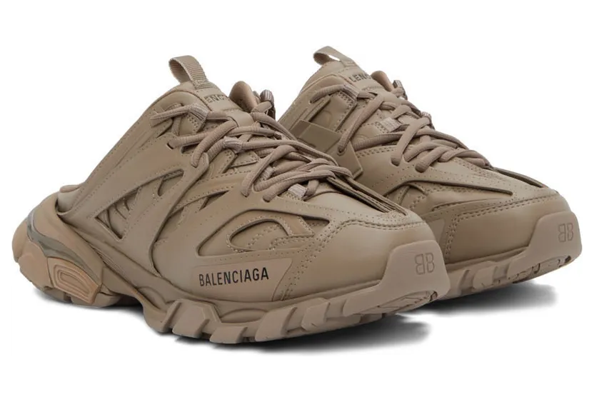 Balenciaga Taupe Track Mules (653814-W2FA6-9710) (4)
