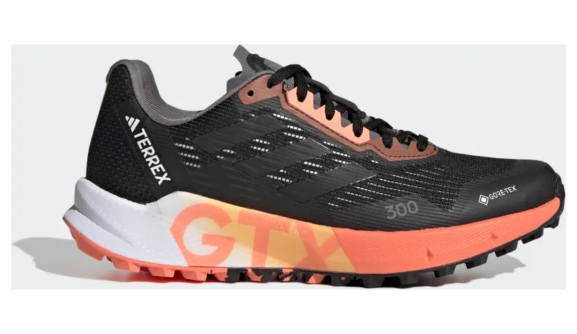 adidas Terrex Agravic Flow 2.0 GORE-TEX Trail Running Core Black / Core Black / Coral Fusion (HR1146)