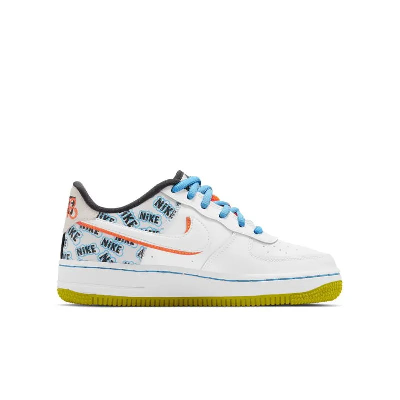 Nike Air Force 1 Low Back To School 2020 (GS) White/Hyper Crimson-Bright Cactus-White (CZ8139-100)