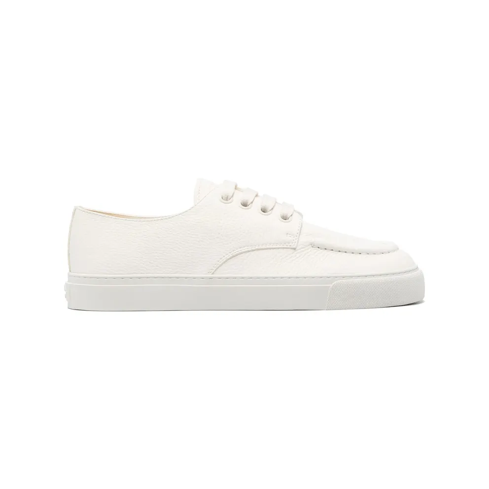 Prada Apron-toe Pebble-grain “White” (2EE427 F G000 MN0 F0304)