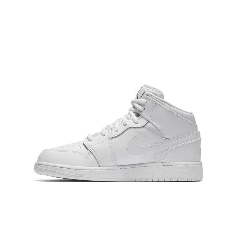 Jordan 1 Retro Mid White 2017 (GS) White/Black-White (554725-110)