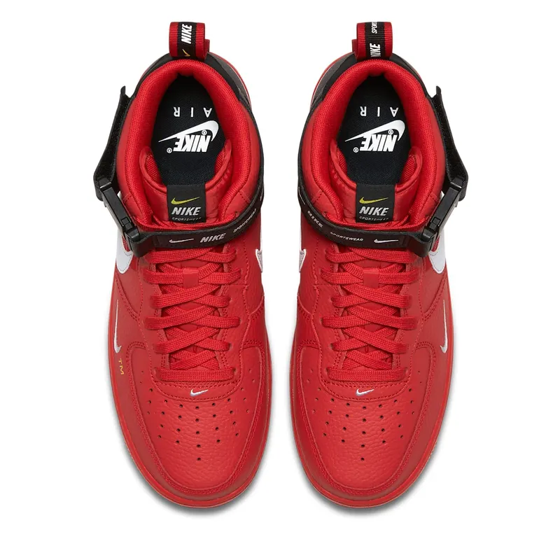 Nike Air Force 1 Mid Utility University Red University Red/White-Black-Tour Yellow (804609-605)