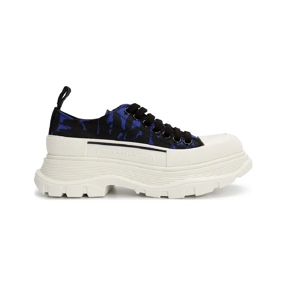 Alexander McQueen Tread Slick Low Lace Up Blue Black (708093W4TG54593)