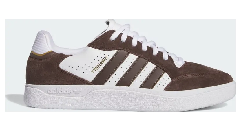 adidas Tyshawn Low Skateschuh Brown / Cloud White / Gold Metallic (IE3126)