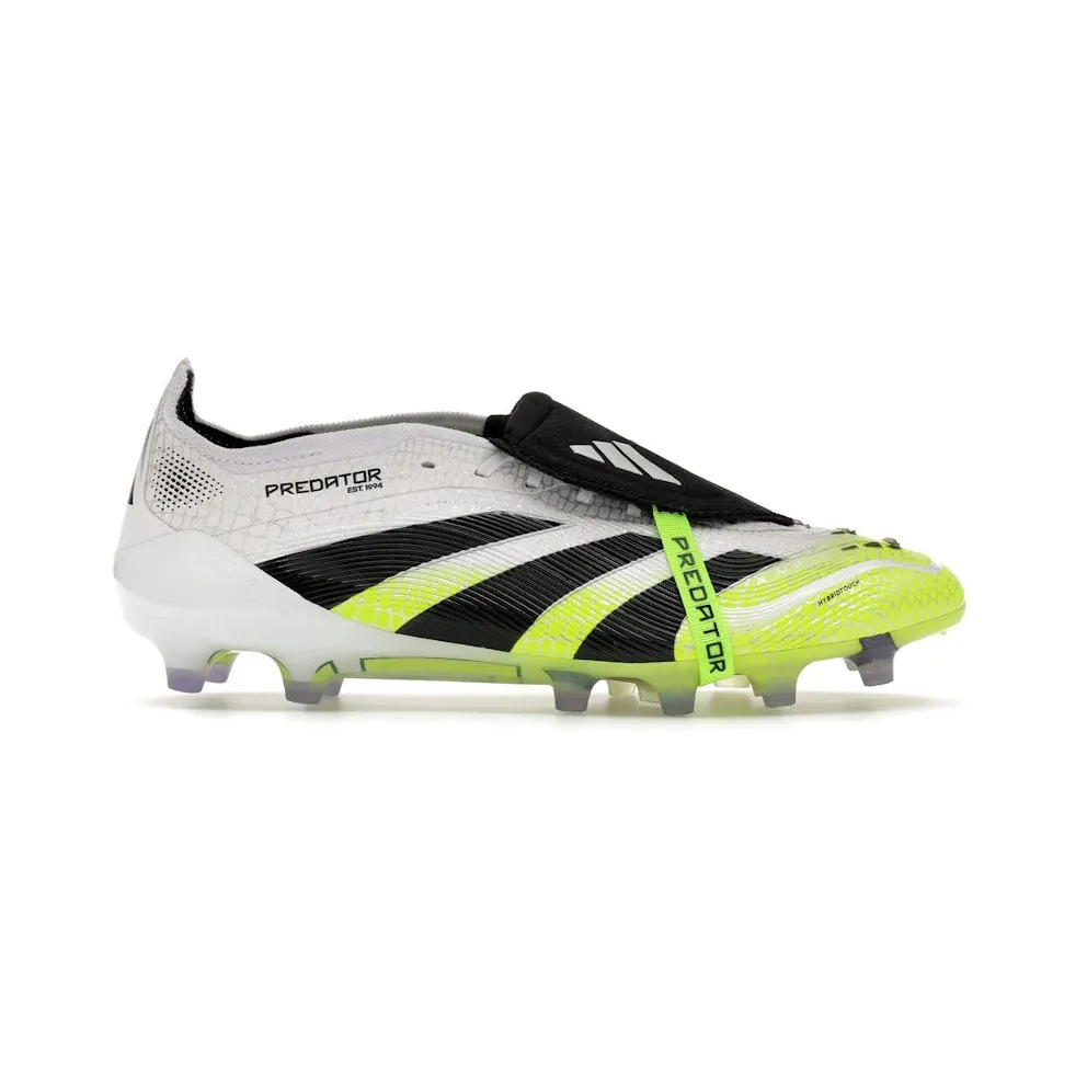 adidas Predator Elite Fold-over Tongue Artificial Grass Boots “Cloud White / Core Black / Lucid Lemon” (JS0945)