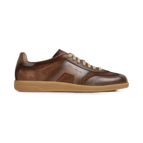 Santoni Dbs Oly logo-print panelled “Brown” (MBPL22251FARTGEUGEU)
