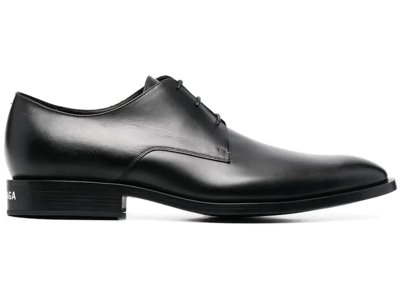 Balenciaga Wallstreet Almond-Toe Derby Shoe Black (694202WBDE01000)
