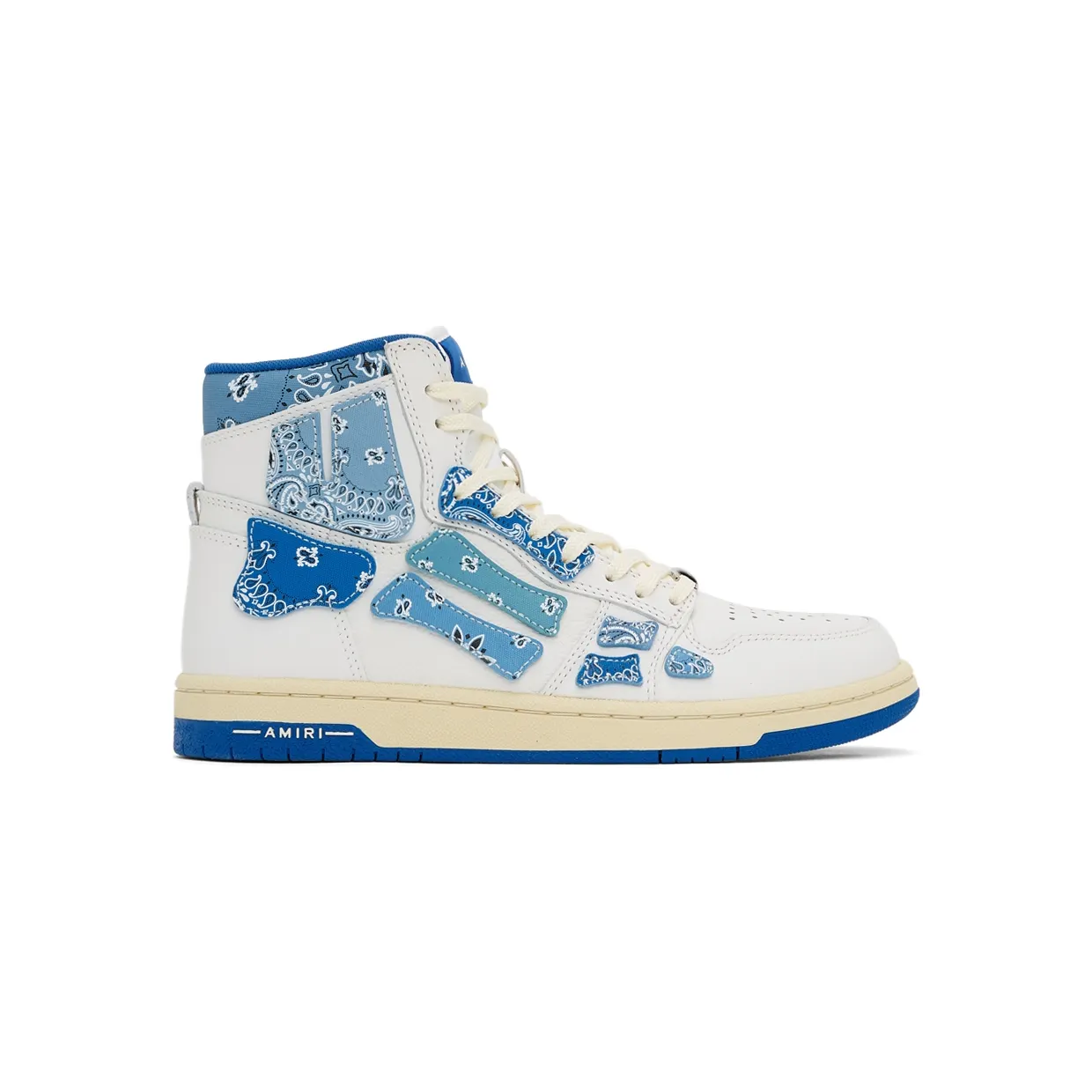 AMIRI White & Blue Skel Top Hi Bandana Sneakers (PS22MFS016-420)