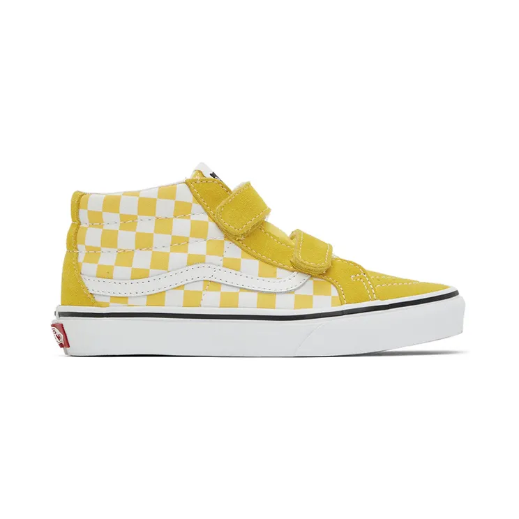 Vans Kids Yellow Checkerboard Sk8-Mid Reissue V Little Kids Sneakers (VN0A38HHABP1)