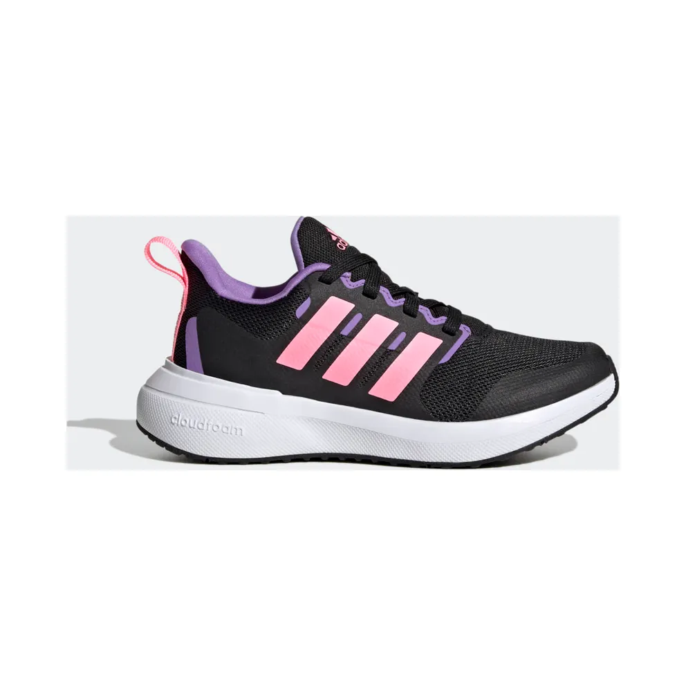 adidas FortaRun 2.0 Cloudfoam Sport Running Lace Schuh Core Black / Beam Pink / Violet Fusion (HP6617)