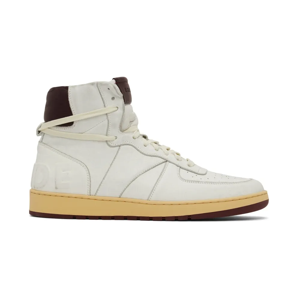 Rhude SSENSE Exclusive White Rhecess Sky Hi Sneakers (RHSS22FO07178500)