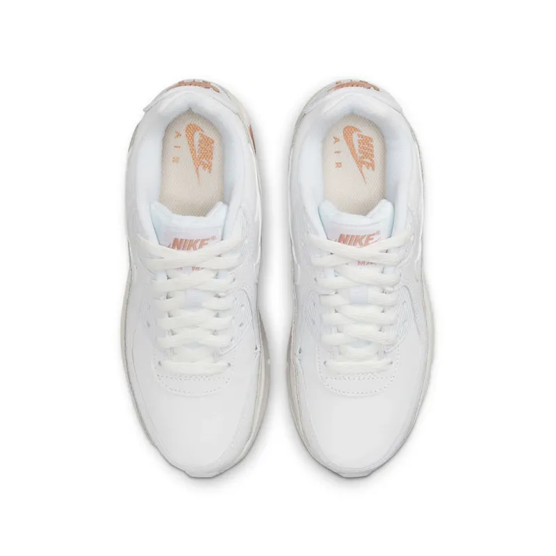 Nike Air Max 90 Leather GS “White Metallic Red Bronze” (CD6864-117)