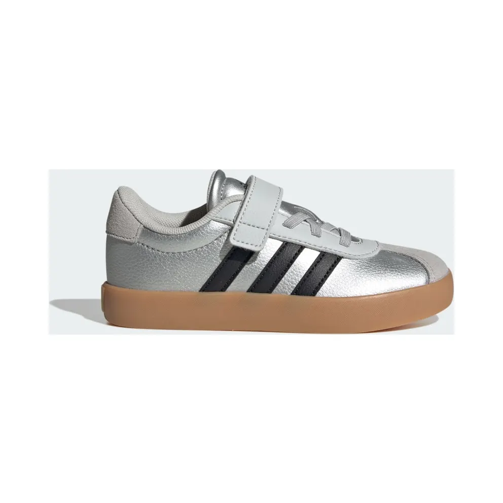 Adidas VL Court 3.0 Skateboard Shoes Kids Silver Metallic / Core Black / Light Solid Grey (IH3958)