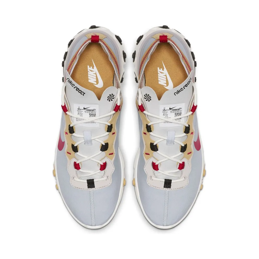 Nike React Element 55 Pure Platinum Club Gold Red Pure Platinum/Club Gold-Desert Sand (CK6682-001)