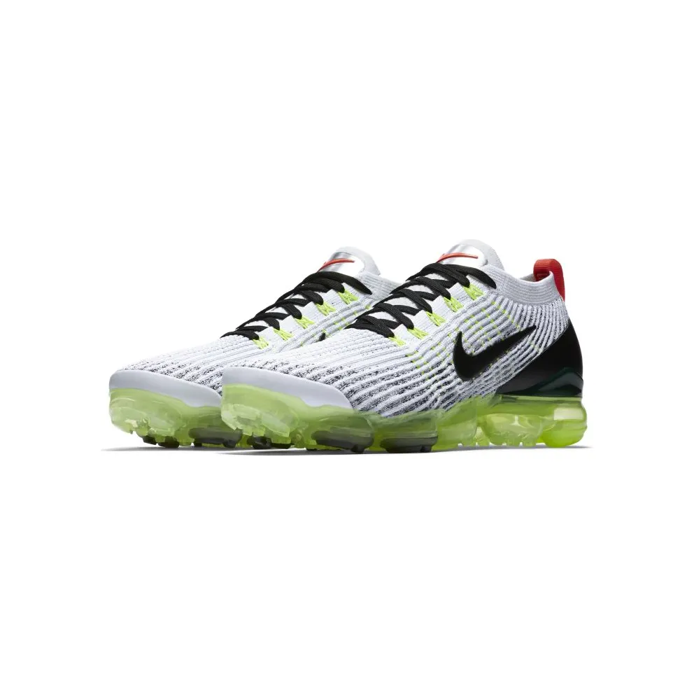Nike Air VaporMax Flyknit 3 White Black Volt Bright Crimson White/Black-Volt-Bright Crimson-Metallic Silver (AJ6900-100)