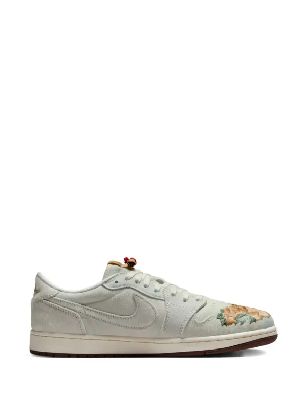Jordan Air Jordan 1 low-top sneakers with geborduurde bloemen – White (IQ1108)
