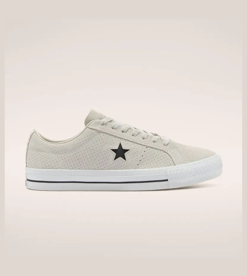 Converse CONS Perforated Suede One Star Pro Low Top Pale Putty/white/white (170072C)