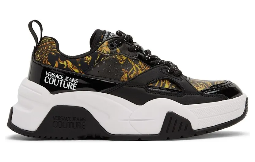 Versace Jeans Couture Black & Gold Stargaze Regalia Baroque Sneakers (E71VA3SF3EZS026)