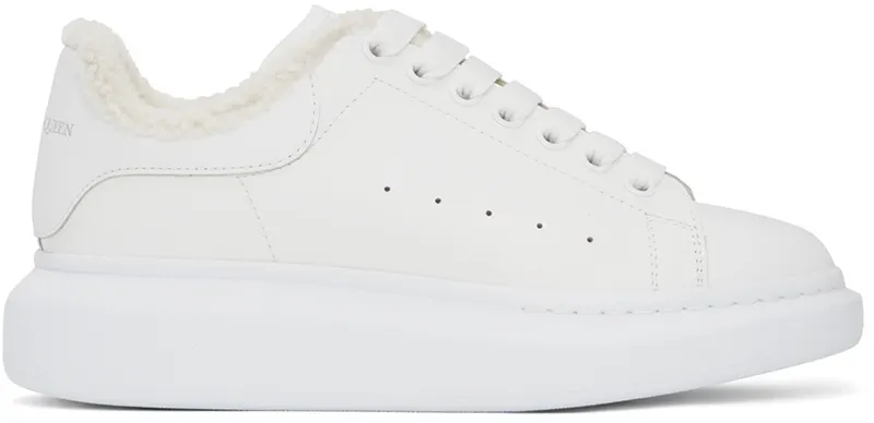 Alexander McQueen White Shearling Oversized Sneakers (604228WIAFI)