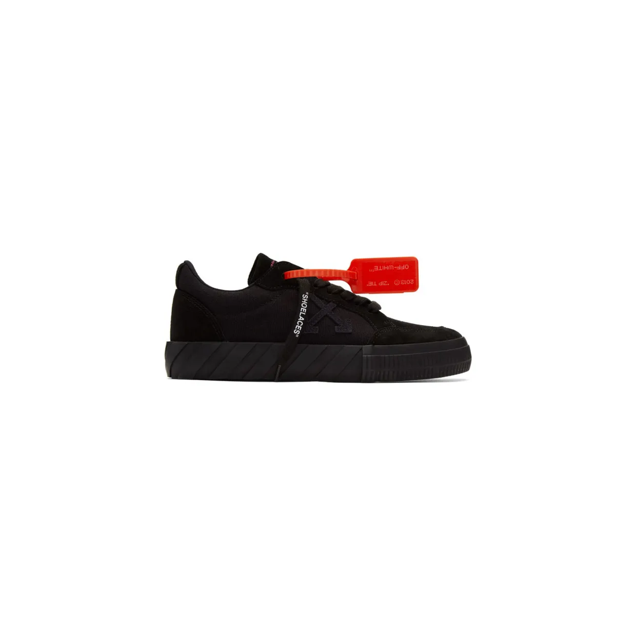 Off-White Black Suede Low Vulcanized Sneakers (OMIA085R20C210501010)
