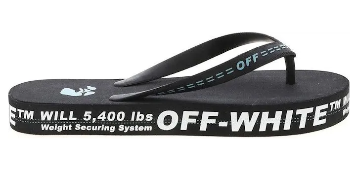 OFF-WHITE Logo Flip Flop Black White (OMIC002R21MAT0011001)