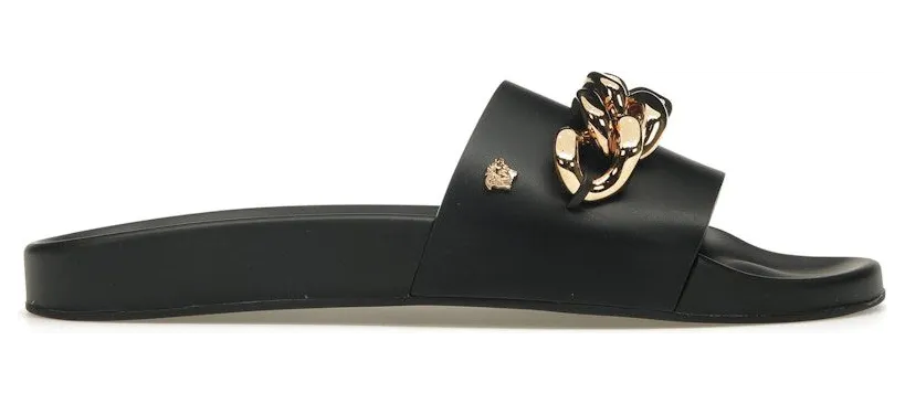 Versace Medusa Chain Slide Black Leather (DSU8463-DV46G-KVO41)